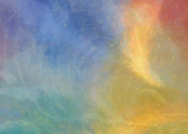 Abstract Watercolor Painting with Warm Colors