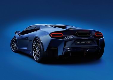 Blue Lamborghini Temerario Rear View