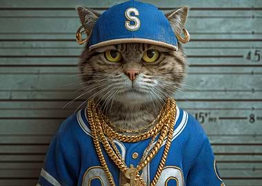 Gangster Cat Mugshot