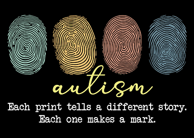 Autism Awareness Fingerprint Art