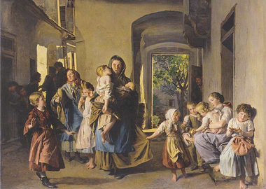 Mother and Children Painting