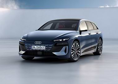 Blue Audi S6 Avant e-tron