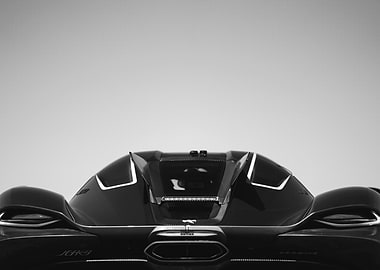 Black and White Car Rear View