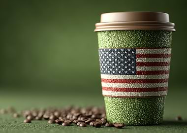 American Flag Coffee Cup Still Life