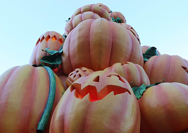 Pile of Carved Halloween Pumpkins