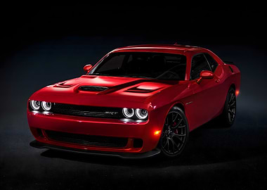 Red Dodge Challenger SRT Car