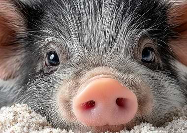 Close-up of a Piglet's Face