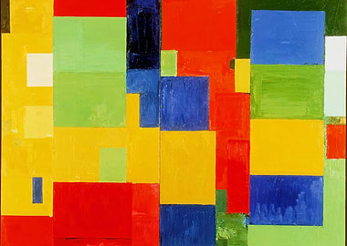 Hans Hofmann Abstract Geometric Painting with Primary Colors