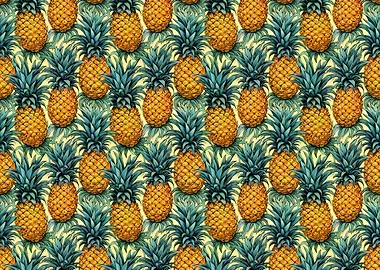 Vibrant Tropical Pineapple Pattern
