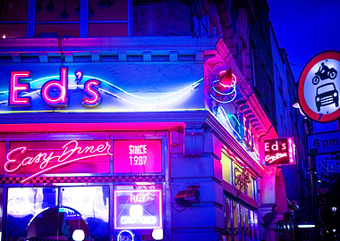 London Ed's Easy Diner Neon Sign