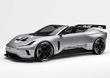 Silver Polestar Roadster Concept Car
