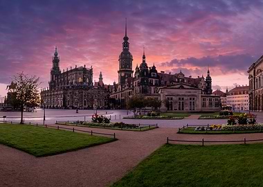 Dresden cityscape at dusk