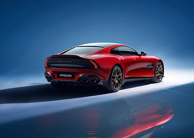Red Aston Martin Vanquish Rear View