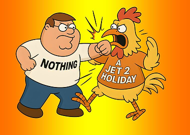 Peter Griffin vs Giant Chicken Fight