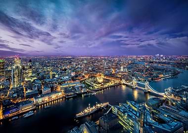 london cityscape at night