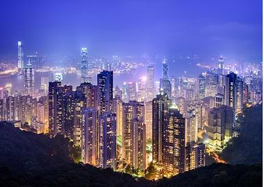 hong kong skyline at night