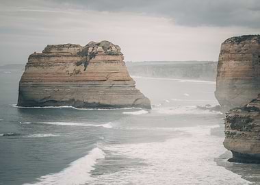 Coastal Cliffs and Ocean Waves