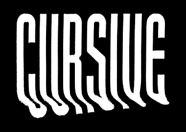 Cursive Text Distorted White on Black