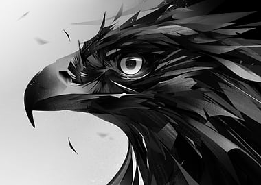 Monochrome Eagle Portrait