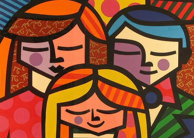 Abstract Family Portrait Art