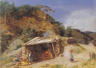 Rural Scene with Kiln and Figures