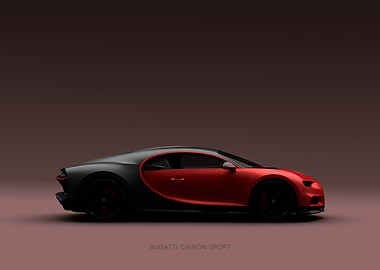 Bugatti Chiron Sport: Red and Black