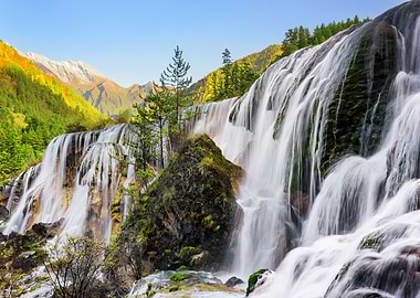 Jiuzhaigou Waterfall Landscape