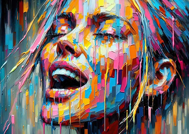 I Love your Smile - Colorful Abstract Portrait of a Woman