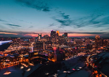 minneapolis skyline at dusk