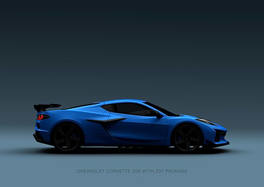 Blue Chevrolet Corvette Z06 with Z07