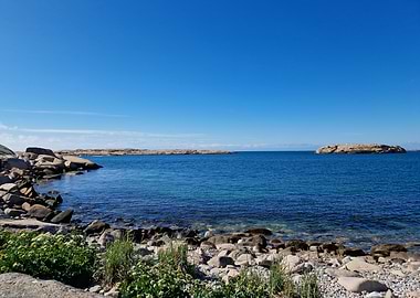 Rocky Coastline with Clear Blue Sky
