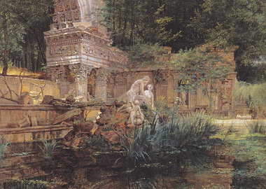 Classical Ruins with Figures Painting