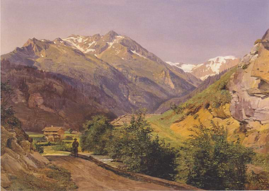 Mountain Valley Landscape Painting