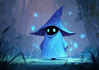 Blue Wizard in Forest