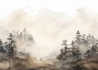 Misty Forest Landscape