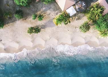 Aerial View of Tropical Beach Paradise