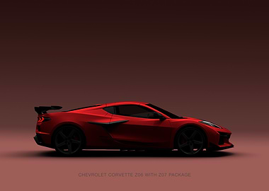 Red Chevrolet Corvette Z06 with Z07