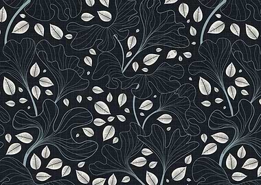 Floral Pattern on Dark Background