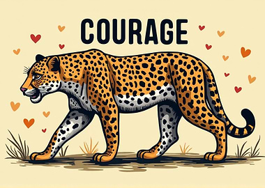Courage Leopard Illustration