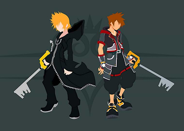 Kingdom Hearts: Roxas and Sora Silhouette