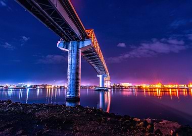 night bridge over water