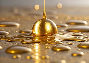 Golden Liquid Sphere and Puddles