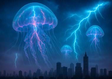 Electrofauna Over Metropolis