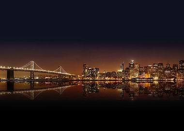 san francisco skyline at night