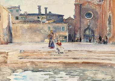 Venice Scene Watercolor Painting