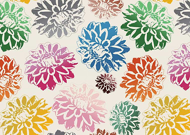 Colorful Dahlia Flower Pattern