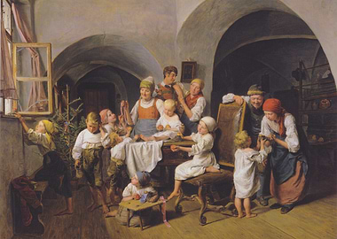 Children's Christmas Celebration Painting