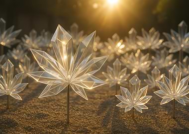 Crystal Bloom Garden at Golden Hour