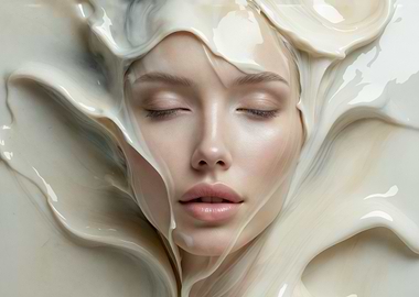 Woman in Creamy Liquid
