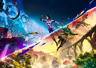 Dual World Fantasy Action Scene